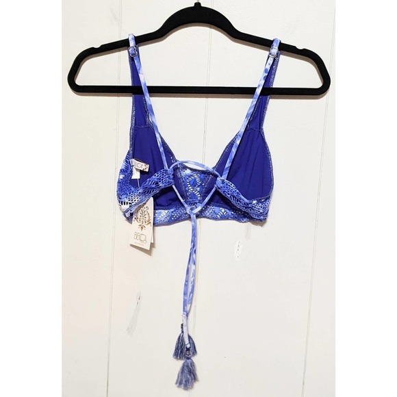 Becca by Rebecca Virtue Womens Up In The Clouds Bikini Top Size L Blue NWT - Picture 4 of 6